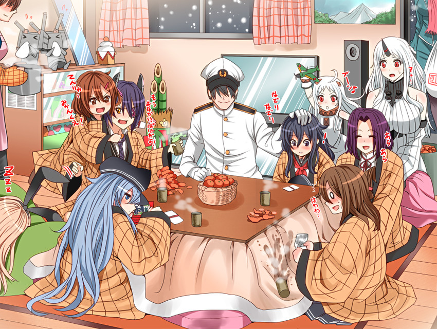 admiral, shimakaze, hibiki, inazuma, tenryuu, and 7 more (kantai collection) drawn by inu_(marukome)