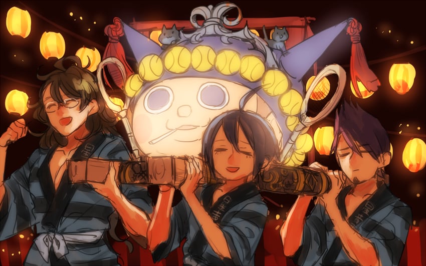 saihara shuichi, momota kaito, gokuhara gonta, and hoshi ryoma (danganronpa and 1 more) drawn by kogarashi_8