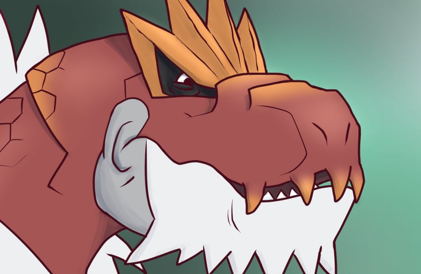 tyrantrum and picrel (pokemon and 1 more) drawn by drawfag