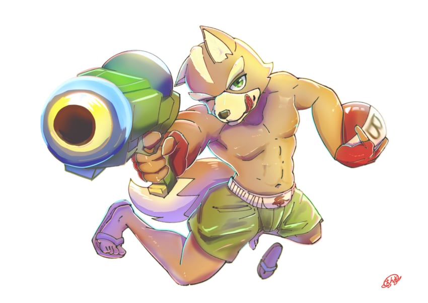 fox mccloud (super smash bros. and 1 more) drawn by enso_turtle