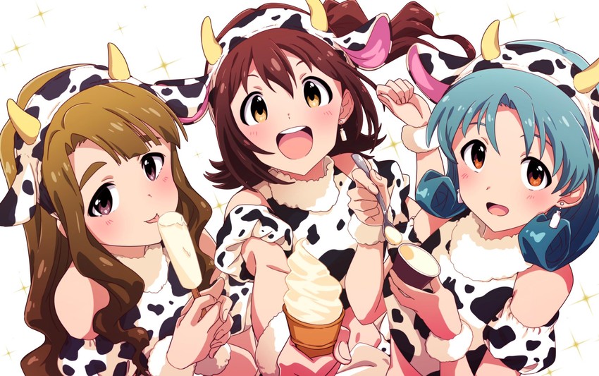 kasuga mirai, tokugawa matsuri, and miyao miya (idolmaster and 1 more) drawn by wanoji
