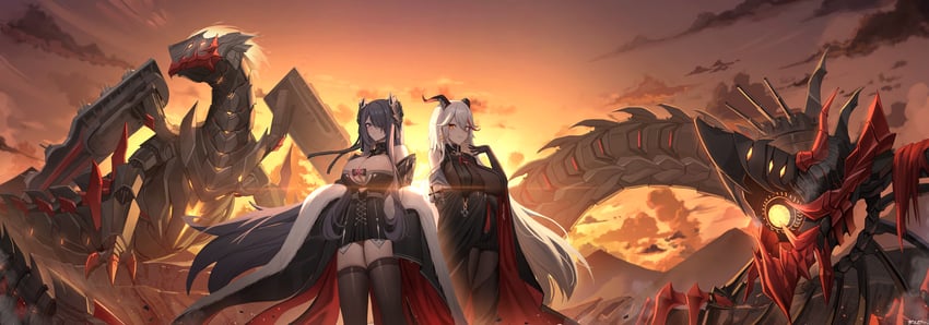 aegir and august von parseval (azur lane) drawn by jeze