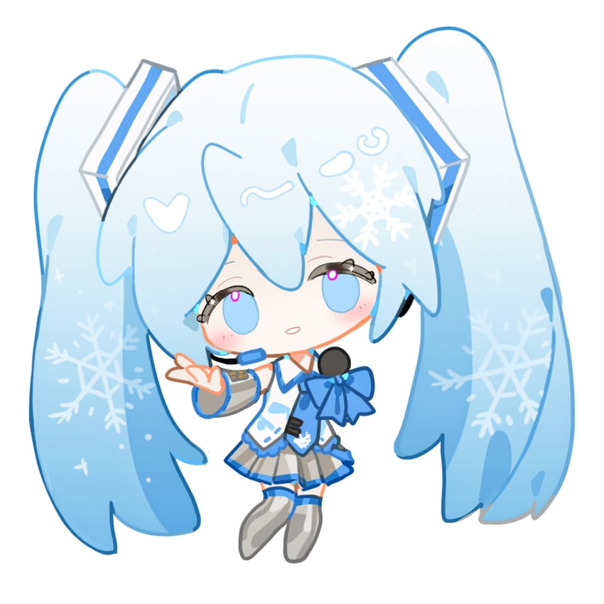 hatsune miku and yuki miku (vocaloid) drawn by indai_(3330425)