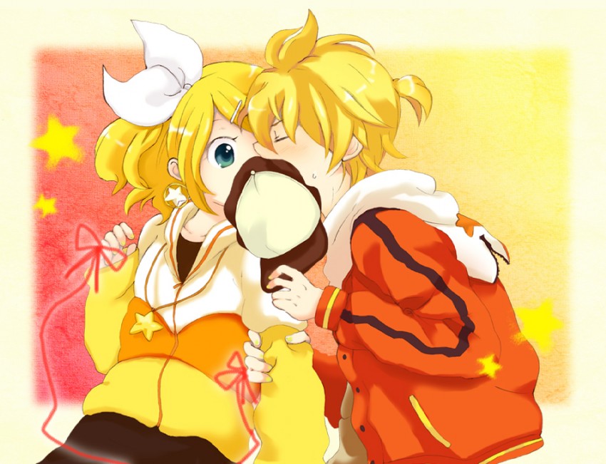 kagamine rin and kagamine len (vocaloid and 1 more) drawn by hazuki_(pacco)