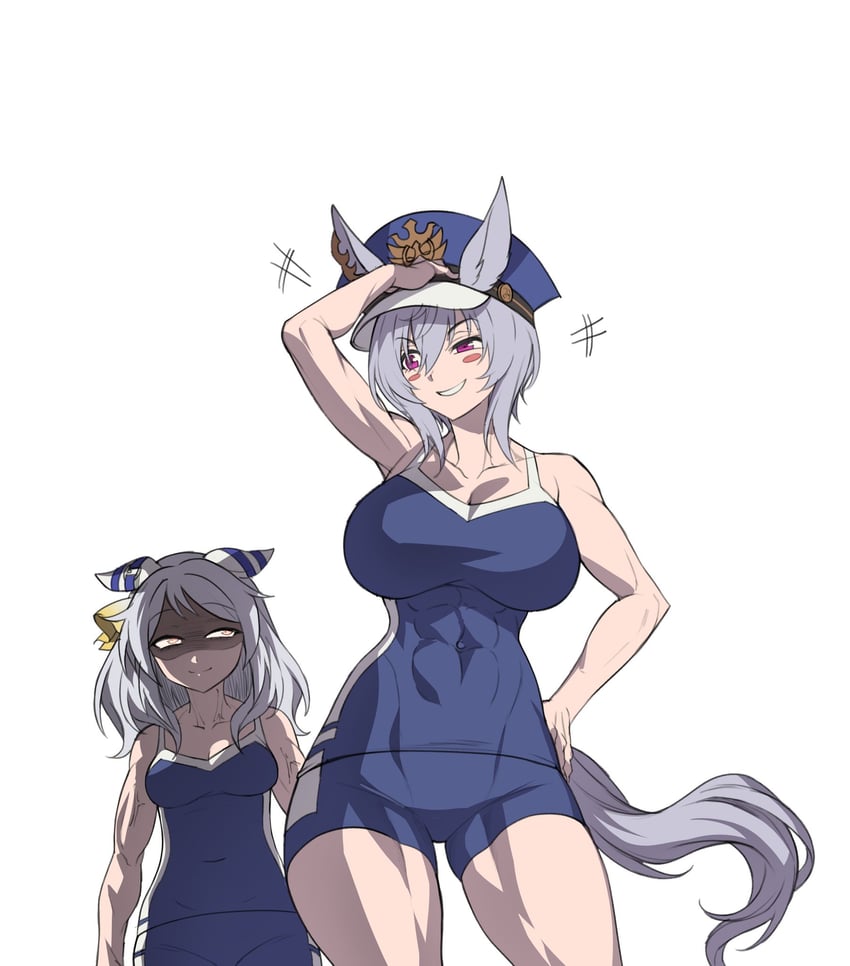 hishi miracle and kurofune (original and 1 more) drawn by fukuro_(maruaru00)