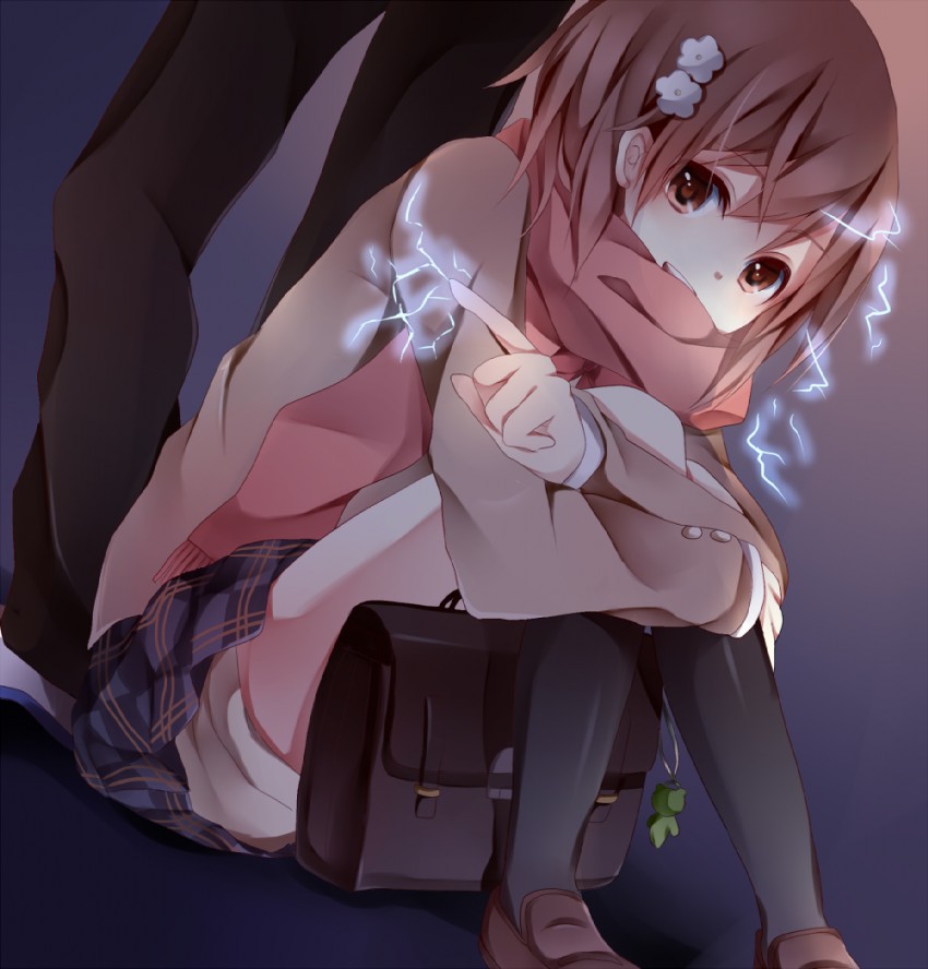 misaka mikoto, kamijou touma, and gekota (toaru majutsu no index and 1 more) drawn by kouko