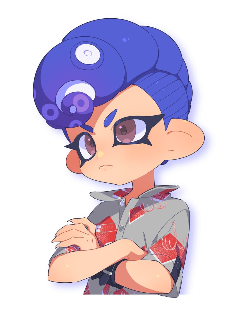 octoling player character and octoling girl (splatoon and 1 more) drawn by surume01417