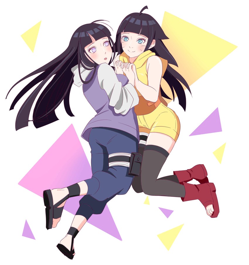 hyuuga hinata and uzumaki himawari (naruto and 2 more) drawn by manjimaru_369