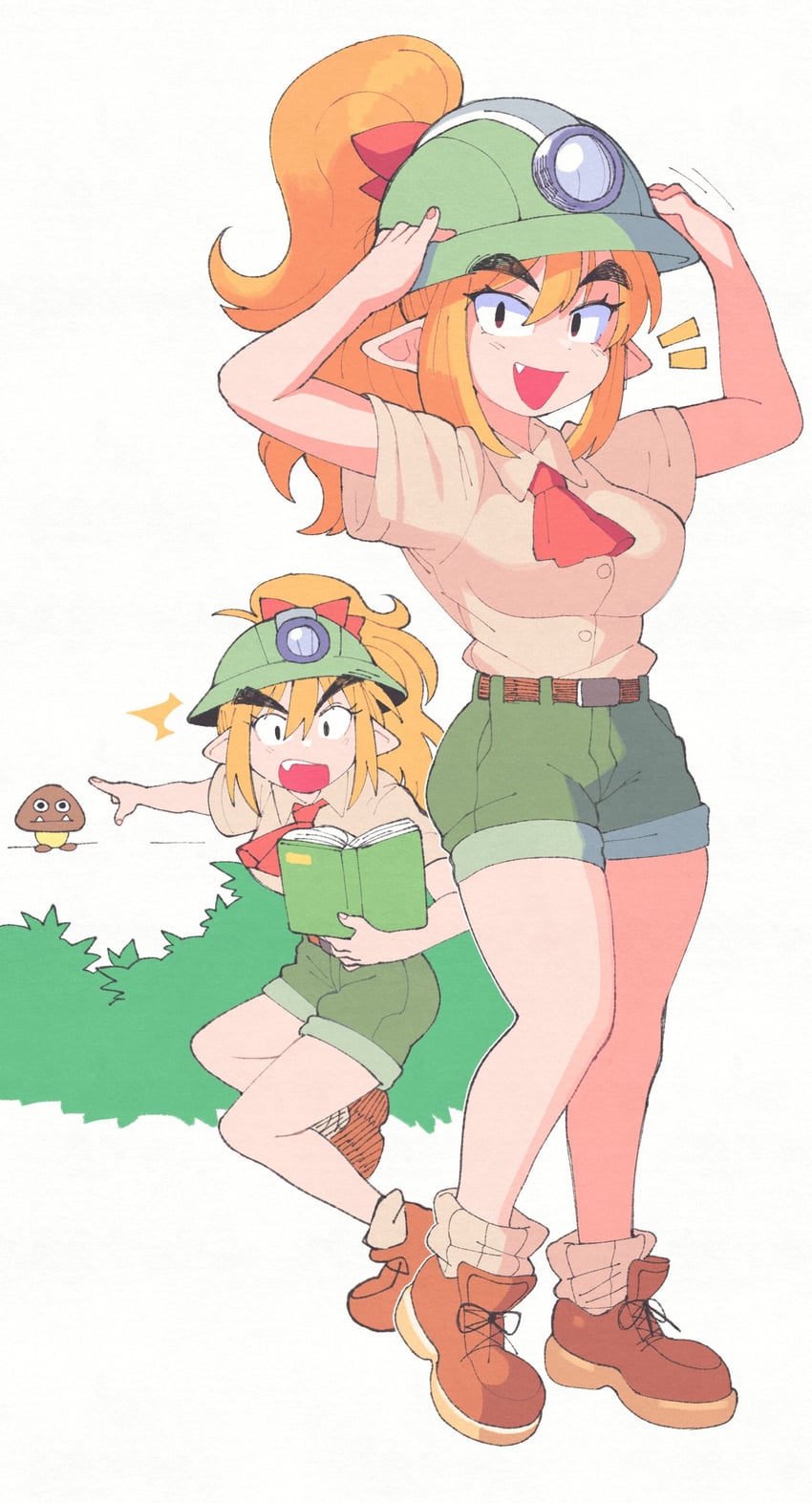 goomba and goombella (mario and 2 more) drawn by inkerton-kun
