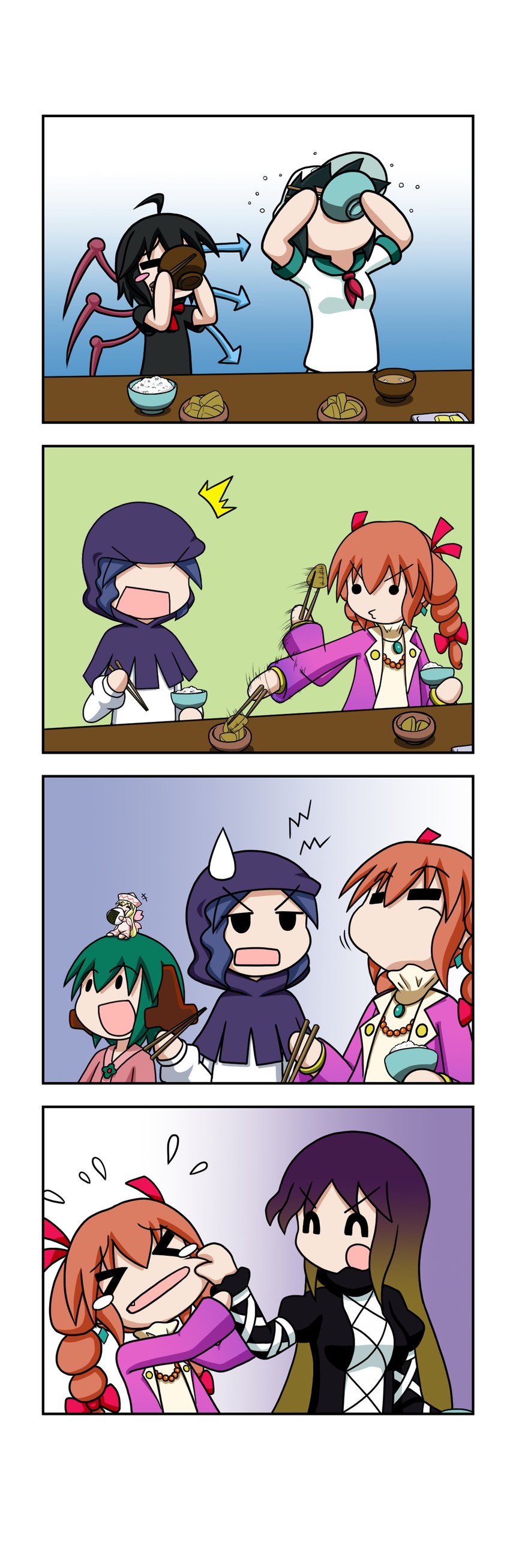 hijiri byakuren, houjuu nue, murasa minamitsu, kumoi ichirin, kasodani kyouko, and 2 more (touhou) drawn by rakugaki-biyori