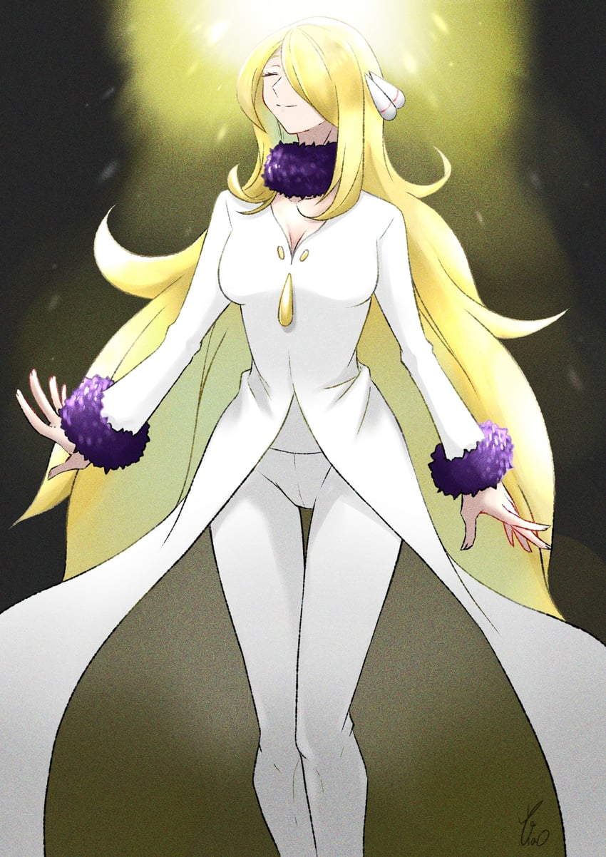 cynthia (pokemon and 1 more) drawn by yao_(evep3835)