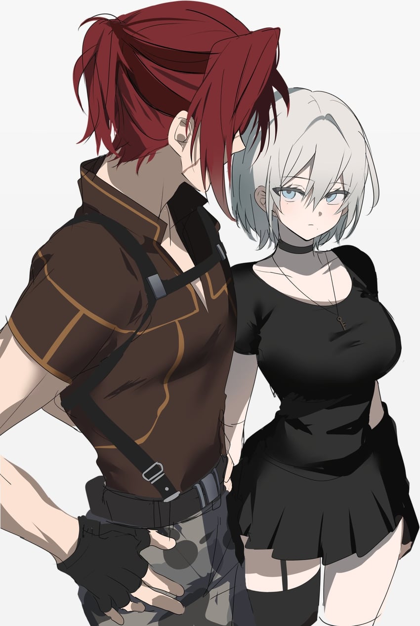 female protagonist and yakumo (code vein) drawn by chu_yeon