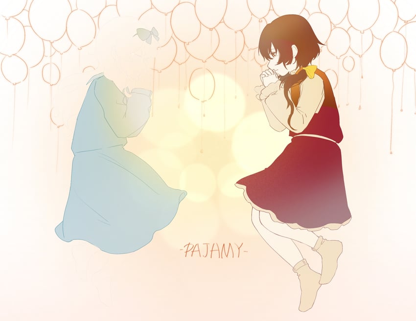 riko and pajamy (iyowa girls and 1 more) drawn by jiyuuu_(liye8049)