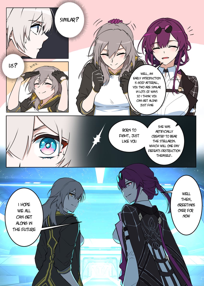 trailblazer, firefly, stelle, and kafka (honkai and 1 more) drawn by huybu51
