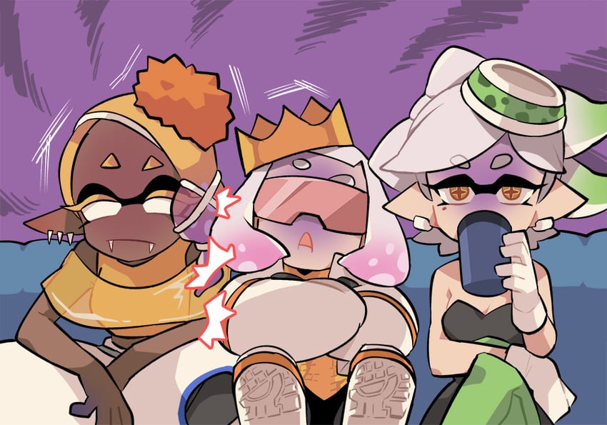 marie, frye, and pearl (splatoon and 3 more) drawn by gomipomi