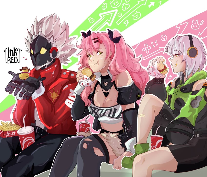 nicole demara, anby demara, and billy kid (zenless zone zero) drawn by inkrred