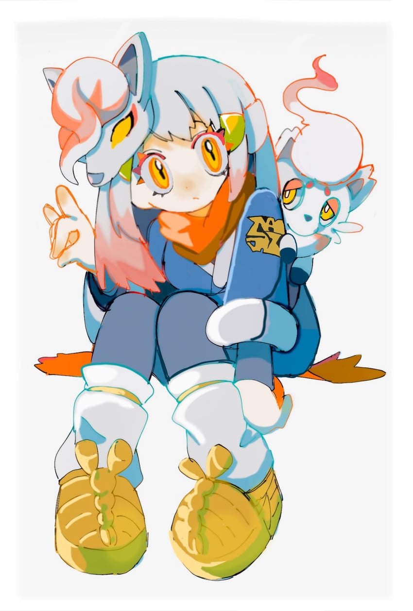 akari and hisuian zorua (pokemon and 1 more) drawn by kurukuruni00