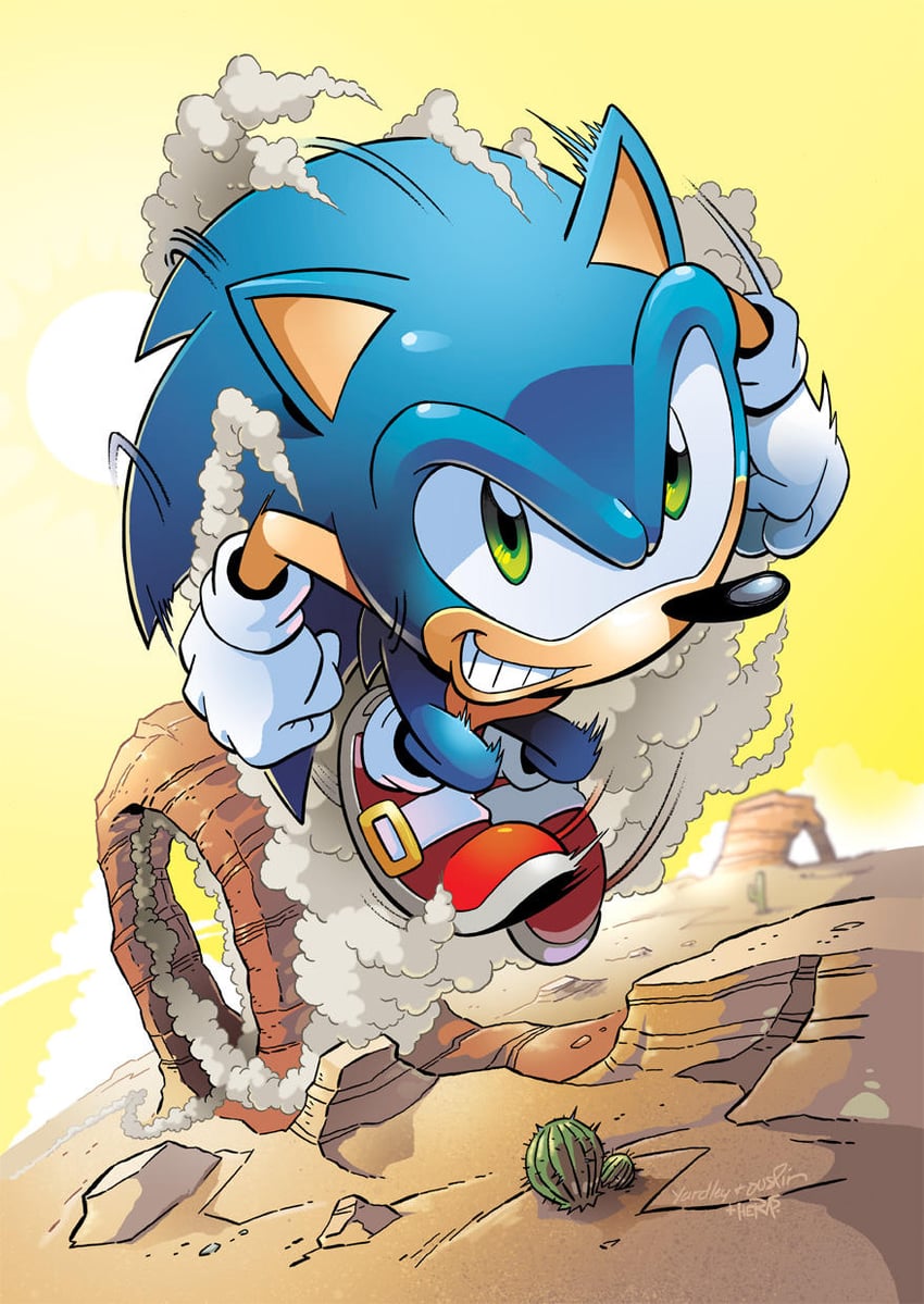 sonic the hedgehog (sonic and 1 more) drawn by matt_herms, terry_austin, and tracy_yardley