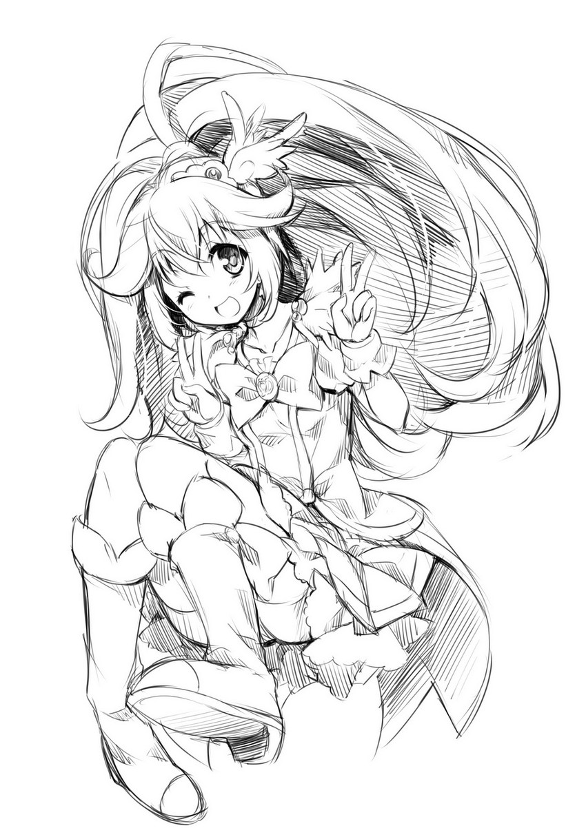 kise yayoi and cure peace (precure and 1 more) drawn by redcomet