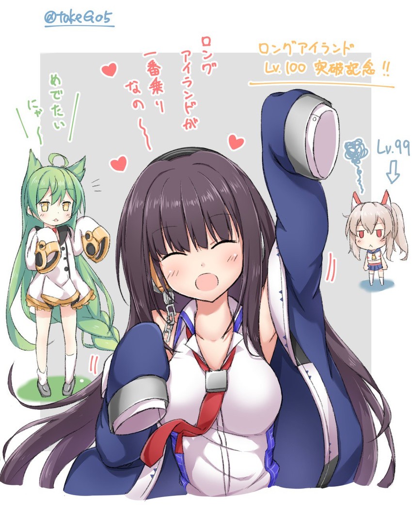 ayanami, akashi, and long island (azur lane) drawn by t@ke-g