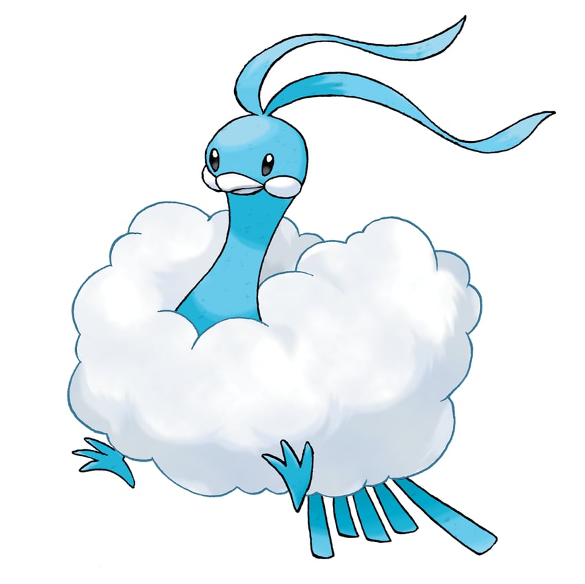 altaria (pokemon and 1 more) drawn by sugimori_ken