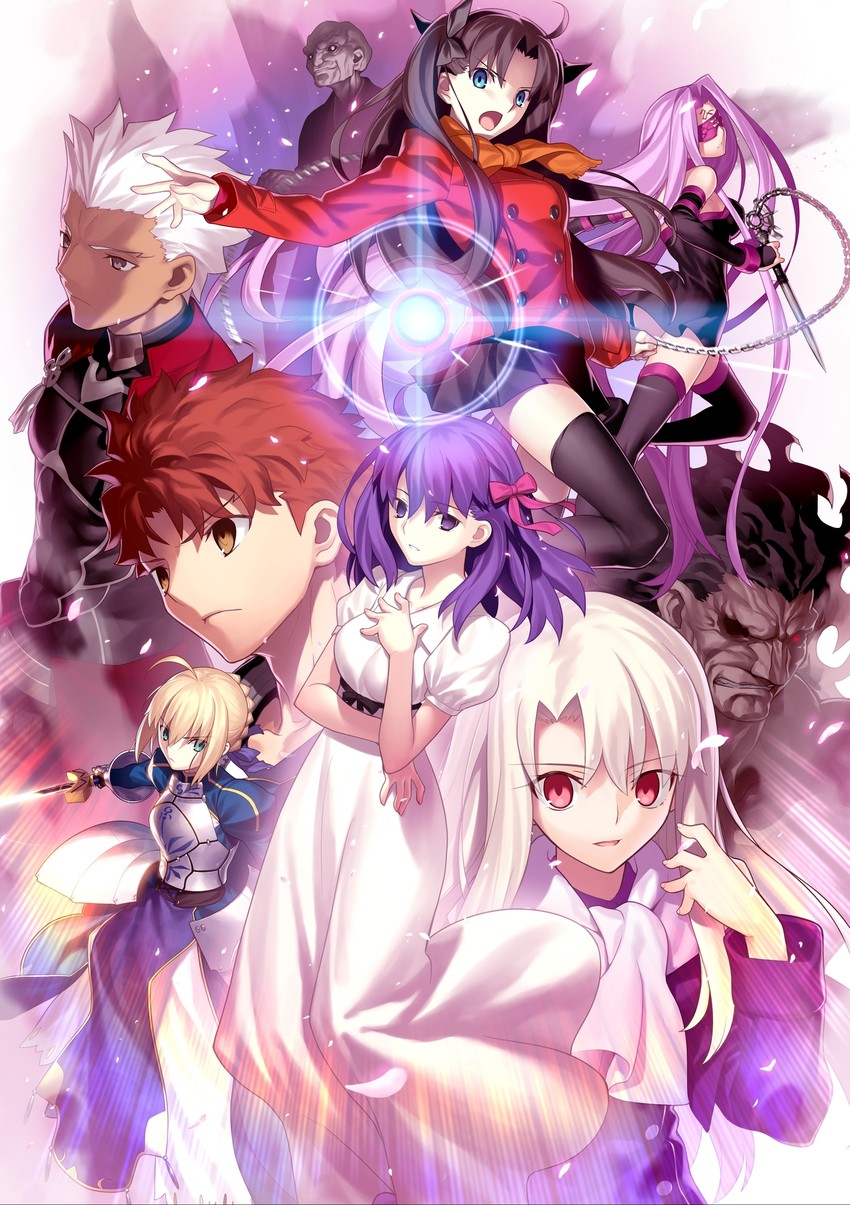 artoria pendragon, saber, tohsaka rin, illyasviel von einzbern, emiya shirou, and 5 more (fate and 2 more) drawn by takeuchi_takashi