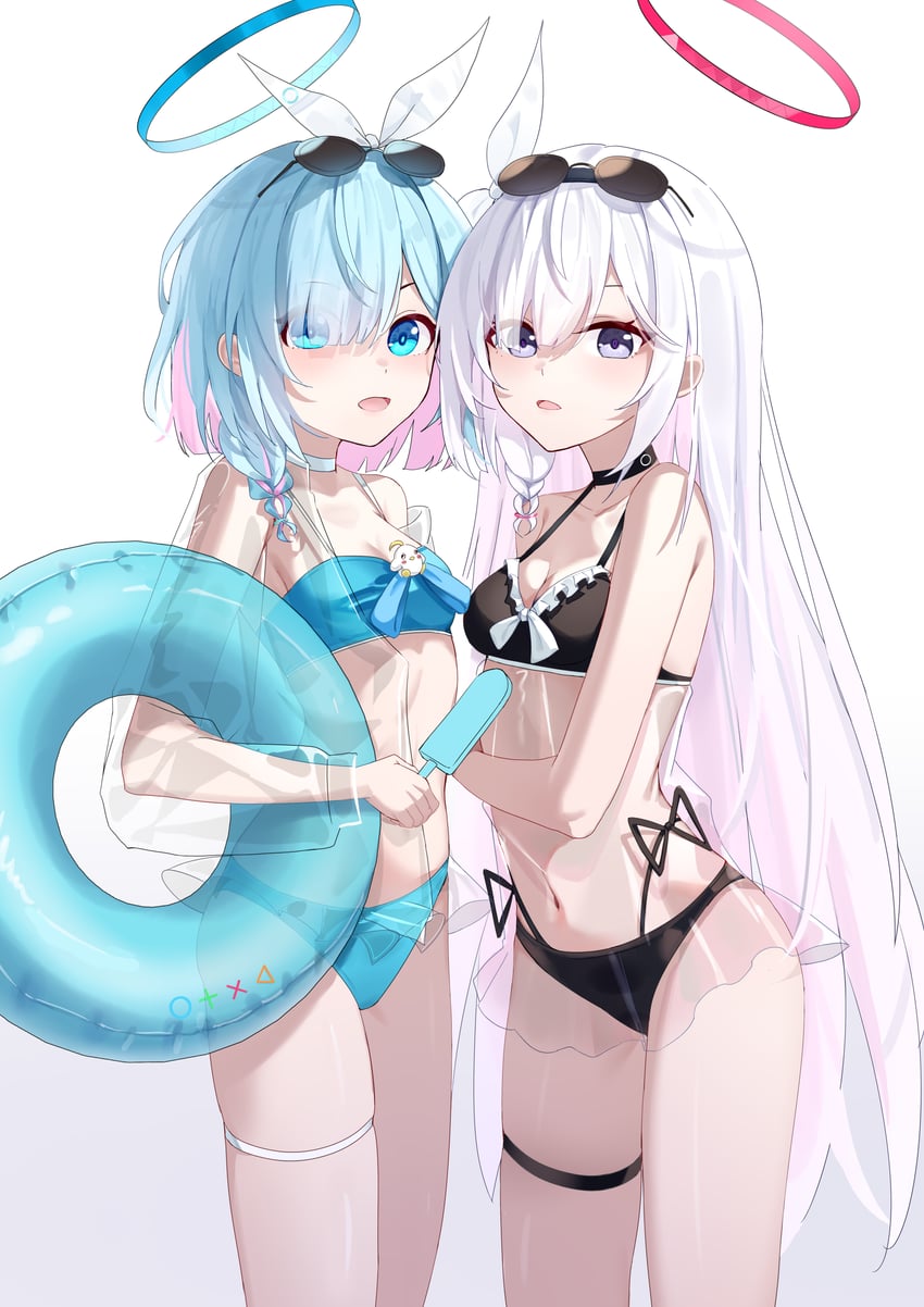 arona and plana (blue archive) drawn by lu_lu_mao