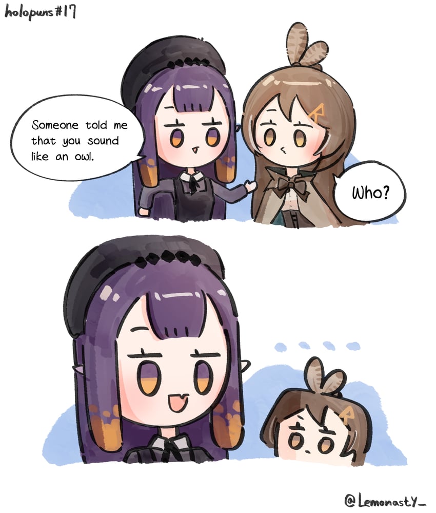 ninomae ina'nis and nanashi mumei (hololive and 1 more) drawn by lemonasty