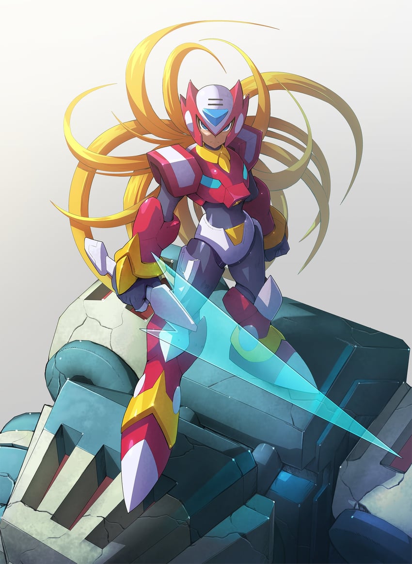 zero (mega man and 2 more) drawn by ultimatemaverickx