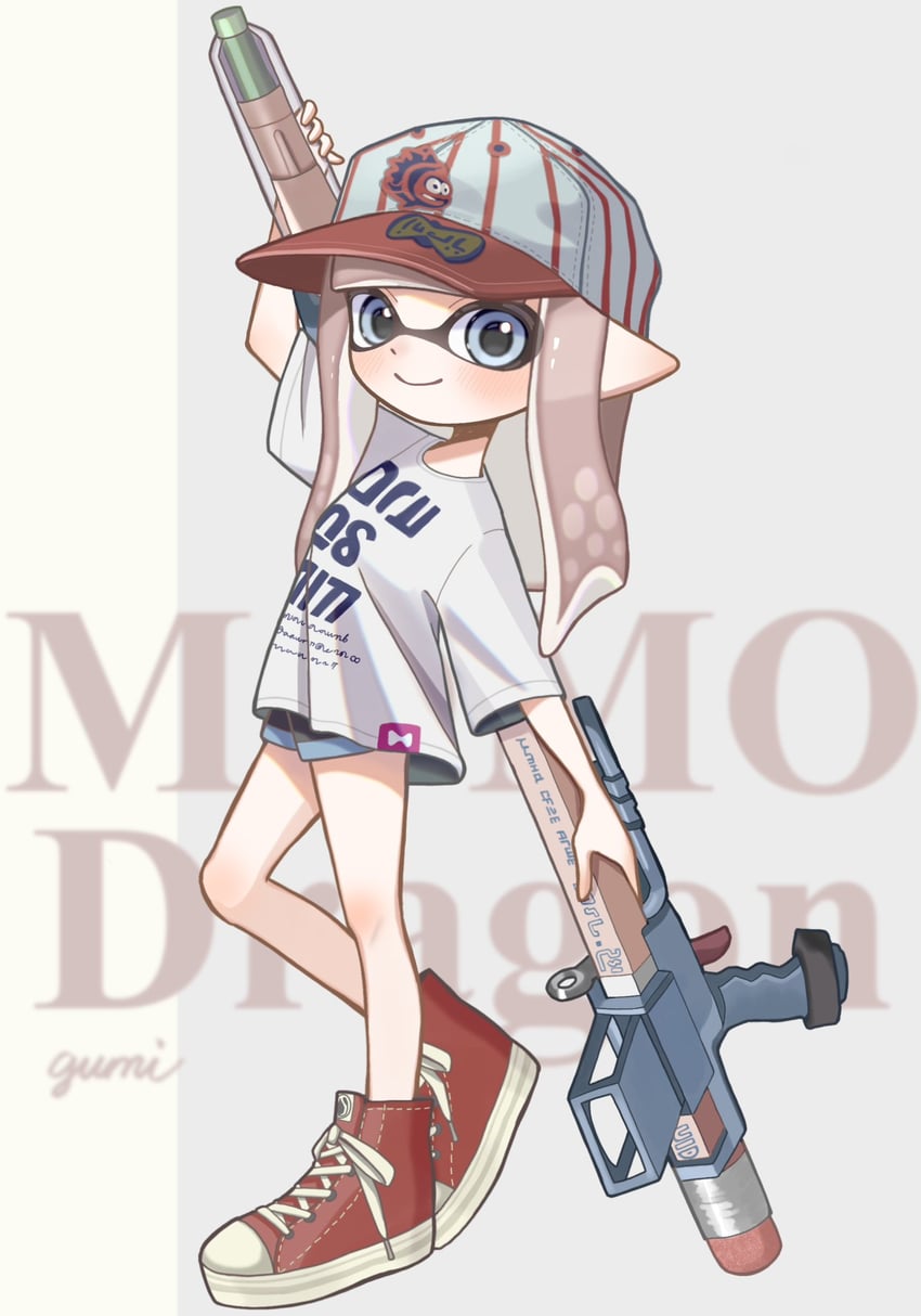 inkling player character and inkling girl (splatoon and 1 more) drawn by osakanagumi11