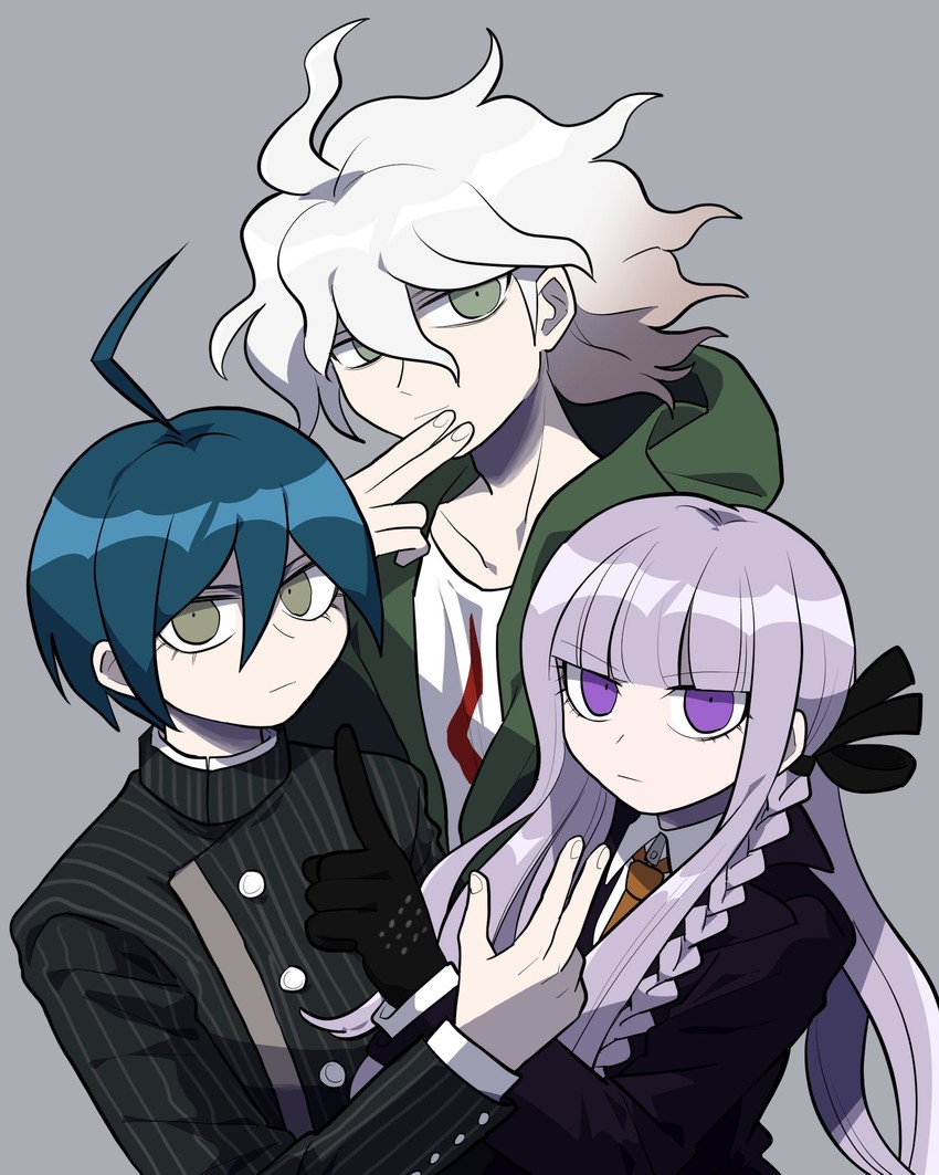 saihara shuichi, komaeda nagito, and kirigiri kyoko (danganronpa and 3 more) drawn by furukawa_(yomawari)