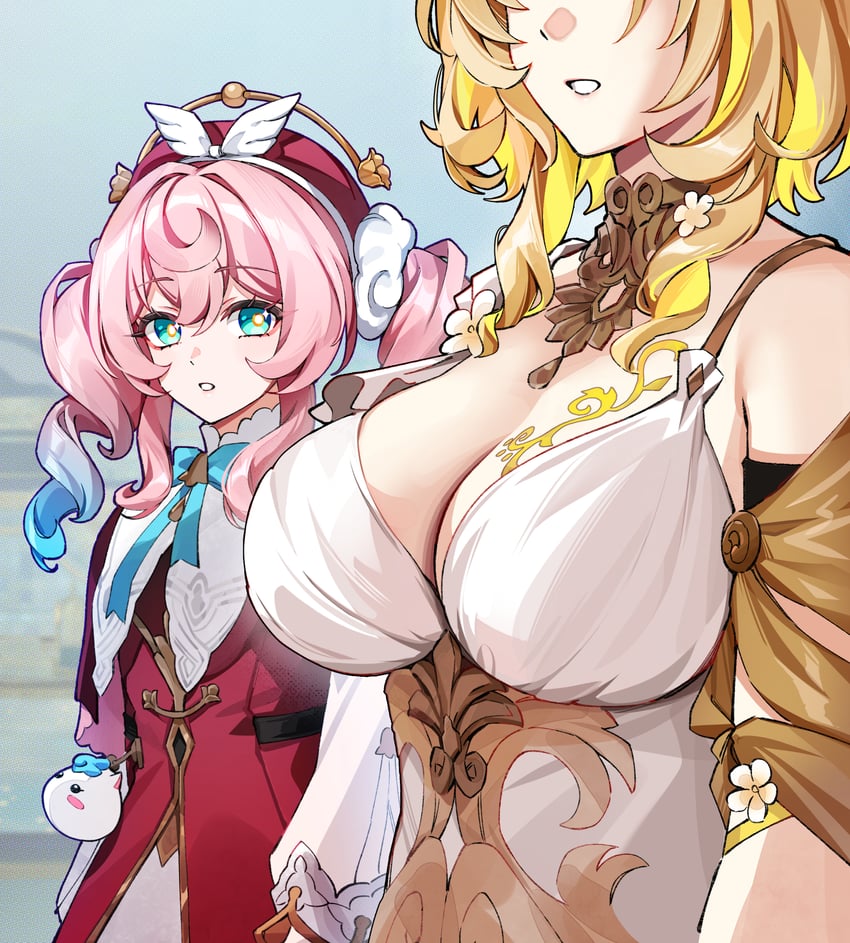 aglaea and hyacine (honkai and 1 more) drawn by foxyreine