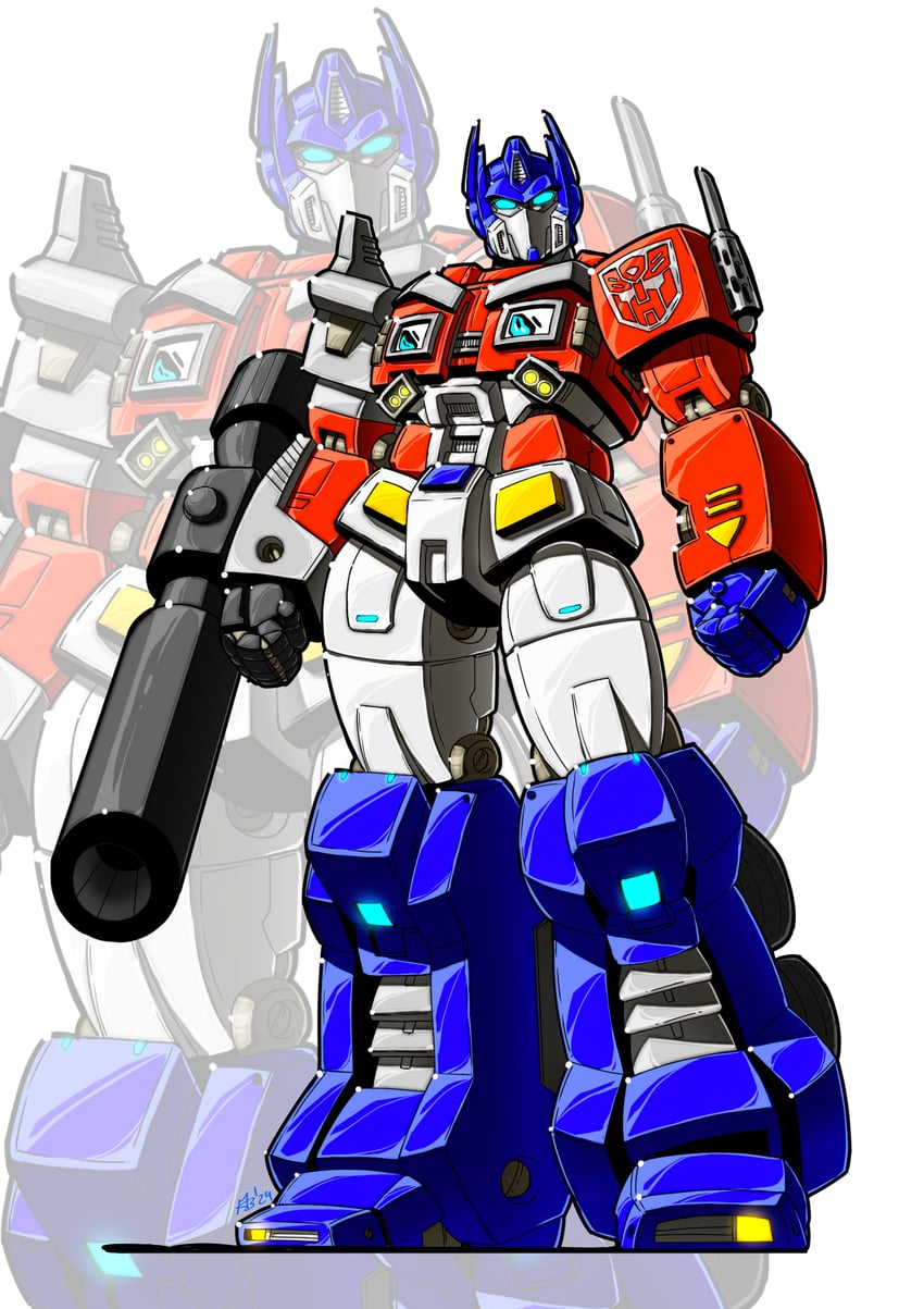 optimus prime and megatron (transformers) drawn by mad_project