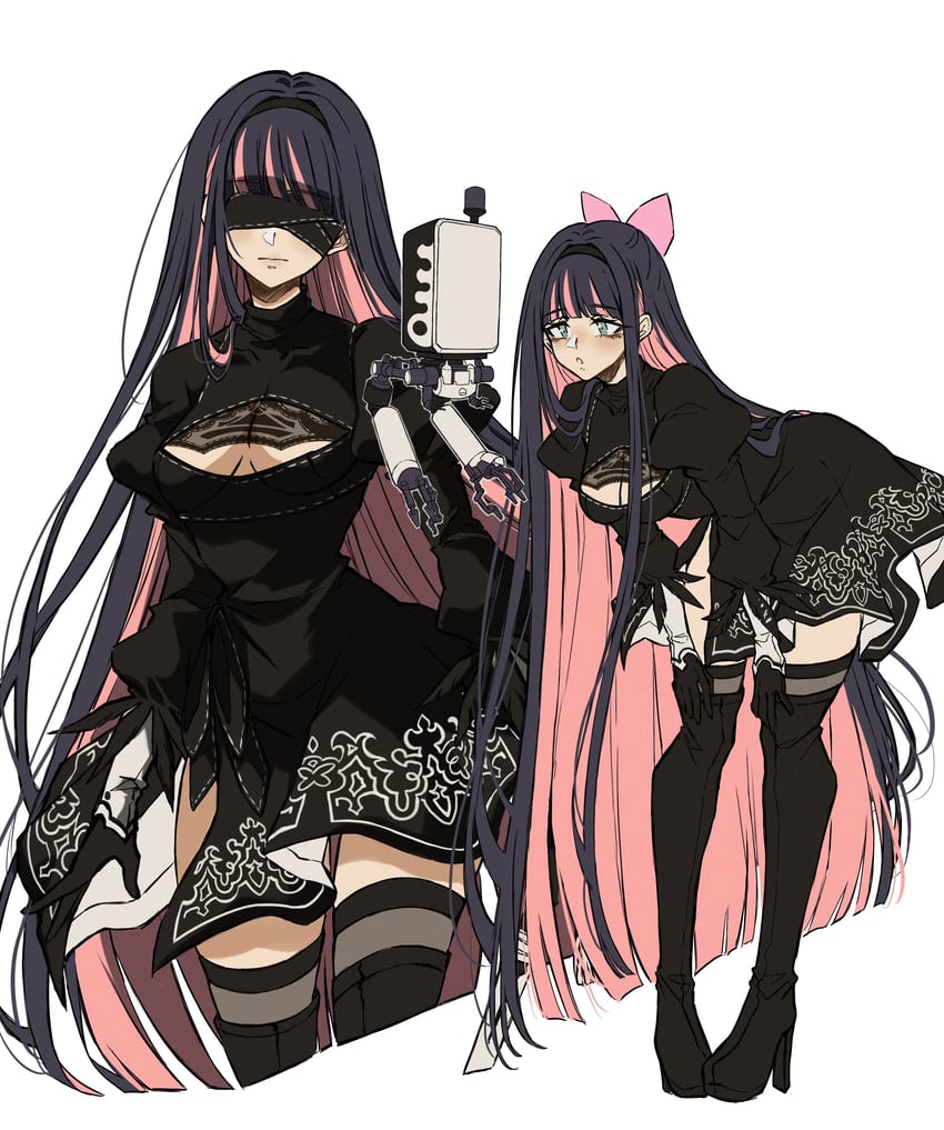 2b, stocking, and pod (nier and 2 more) drawn by criis-chan