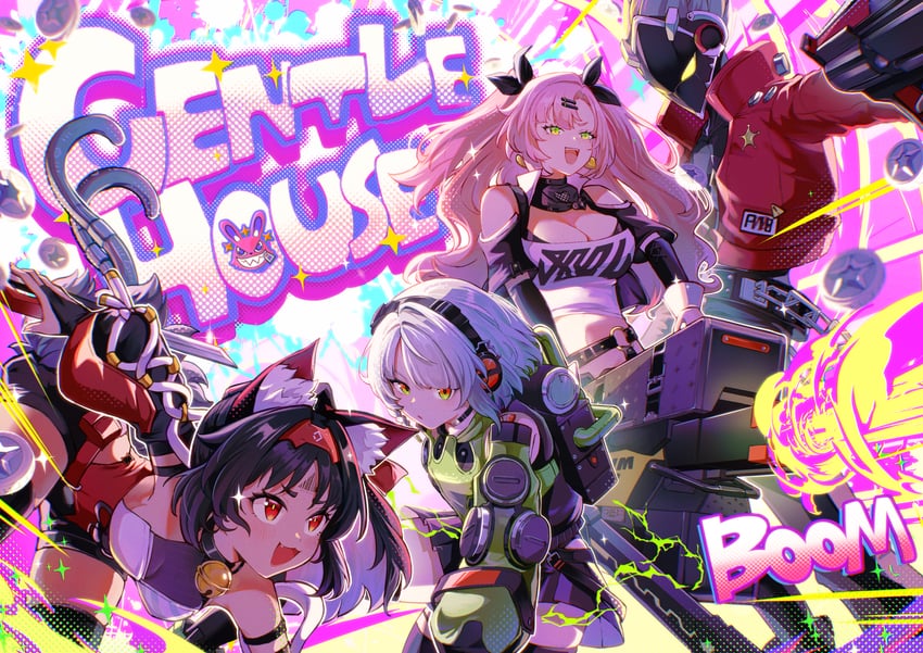 nicole demara, anby demara, nekomiya mana, and billy kid (zenless zone zero) drawn by kiguchi_hikaru