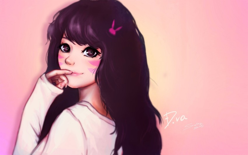 d.va (overwatch and 1 more) drawn by satongsati