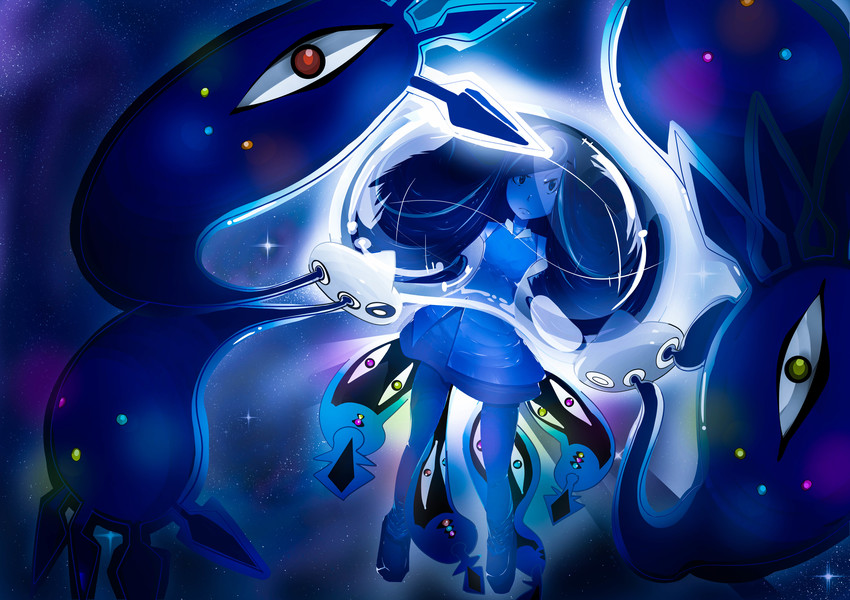 lusamine, nihilego, and lusamine fused (pokemon and 1 more) drawn by sketchbin