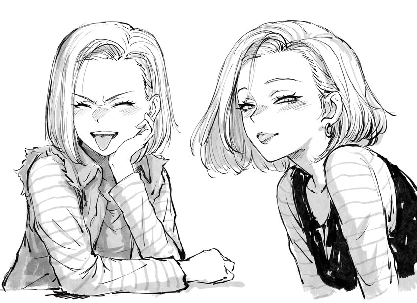 android 18 (dragon ball and 1 more) drawn by fujii_eishun