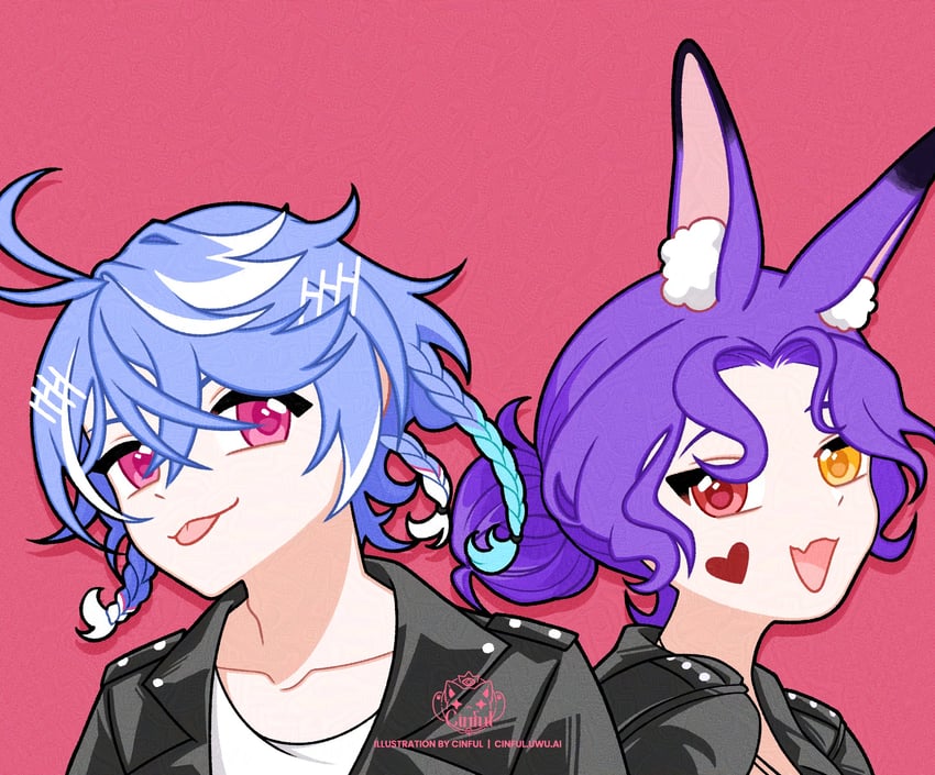 octavio and maddie (indie virtual youtuber and 2 more) drawn by cinful