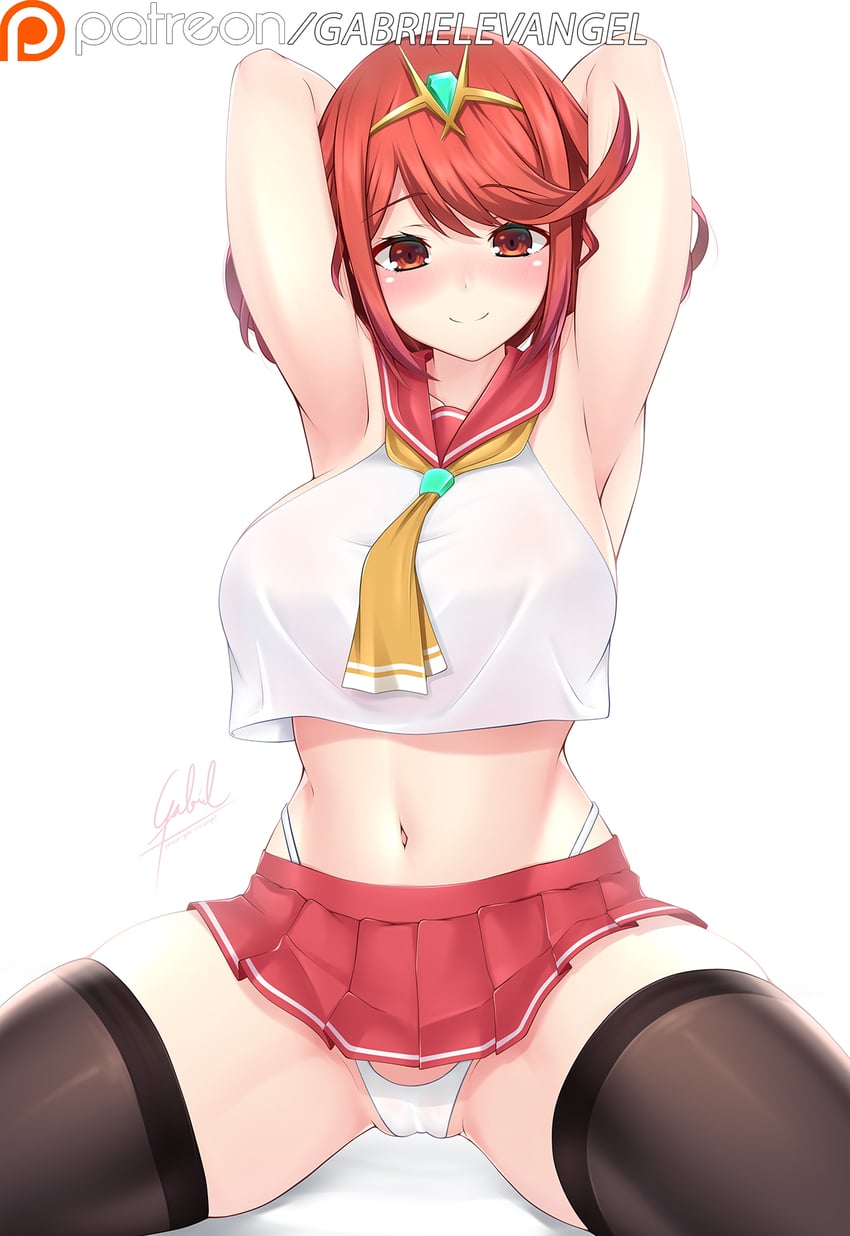 pyra (xenoblade chronicles and 1 more) drawn by gabriel_evangel
