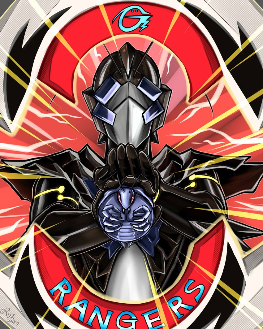 gokibore and shiny black "c" squadder (yu-gi-oh! and 4 more) drawn by ponchi-ponchi