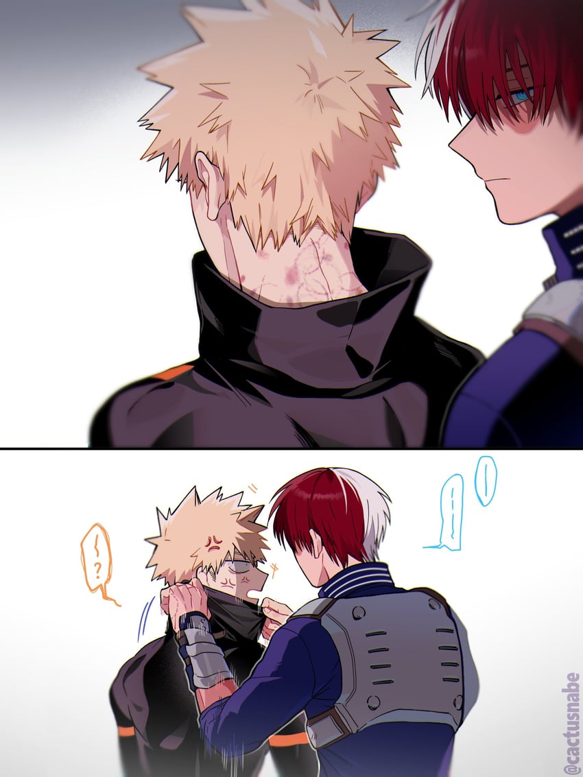 bakugou katsuki and todoroki shoto (boku no hero academia) drawn by cactusnabe