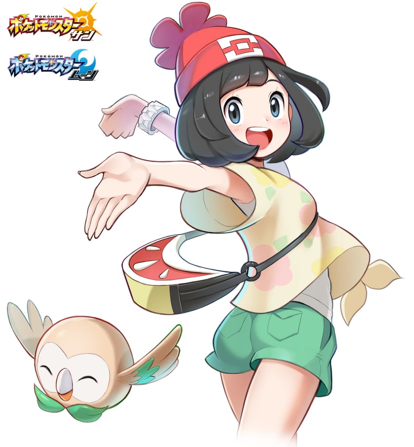 selene and rowlet (pokemon and 1 more) drawn by mr.thunderigor