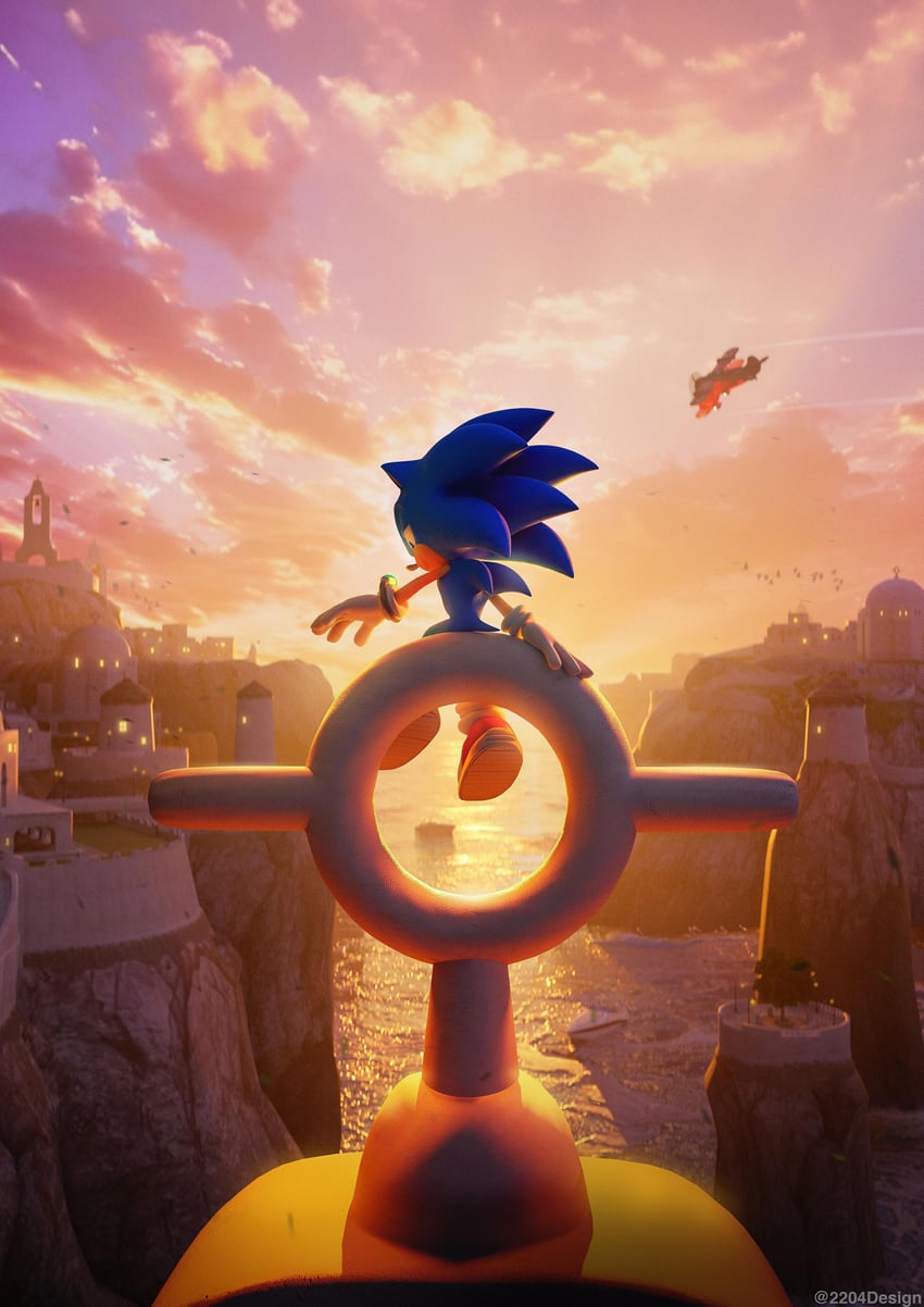 sonic the hedgehog (sonic and 1 more) drawn by 2204design