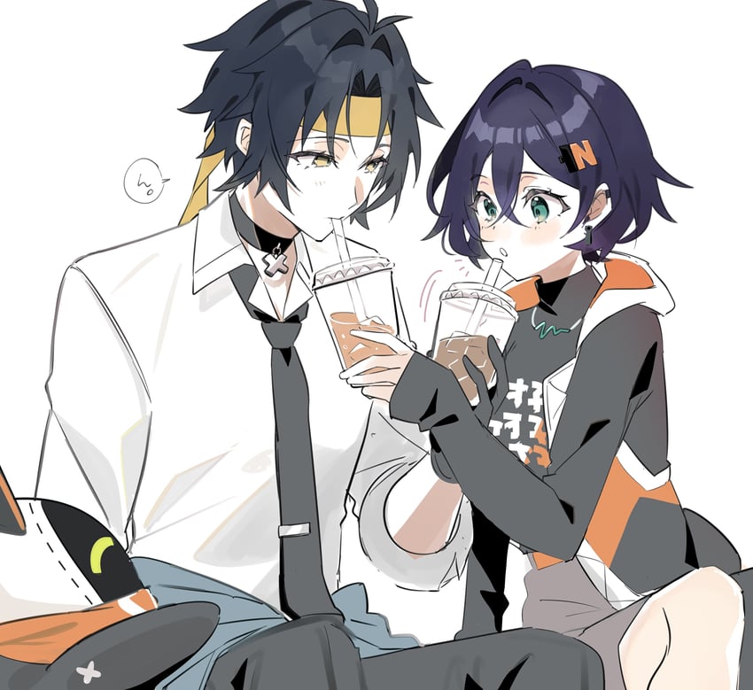 belle, eous, and asaba harumasa (zenless zone zero) drawn by yuchizero
