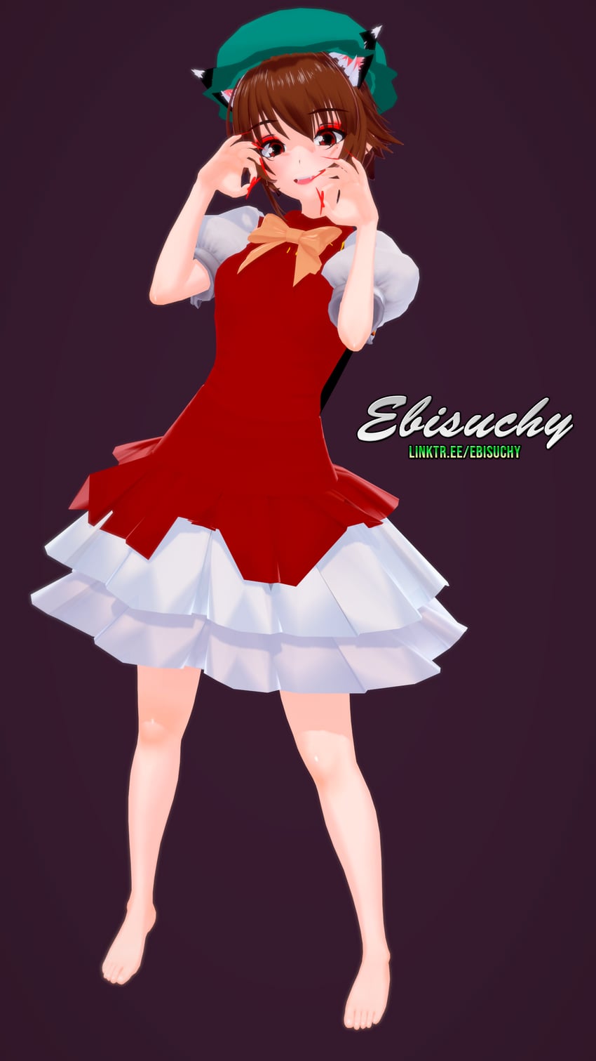 chen (touhou) drawn by ebisuchy