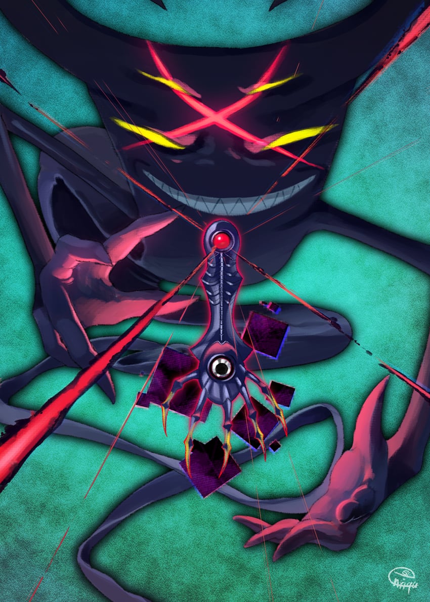 ladydevimon, ladydevimon x-antibody, zerdrucken, and volee (digimon) drawn by enrike_(enrique_mr_blue)