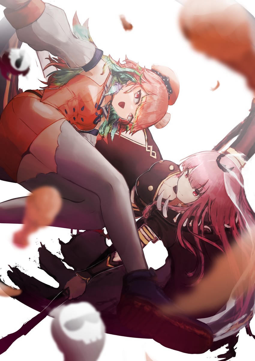mori calliope, takanashi kiara, and death-sensei (hololive and 1 more) drawn by yacchi_(yxxrem)