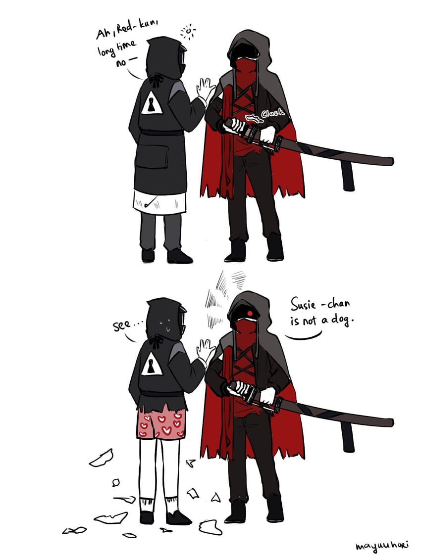 doctor, male doctor, red, and hateful avenger (arknights) drawn by mayuuda
