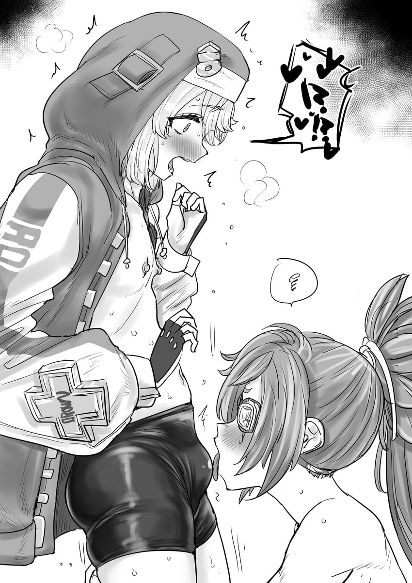 bridget and baiken (guilty gear and 1 more) drawn by kaiman_garupan